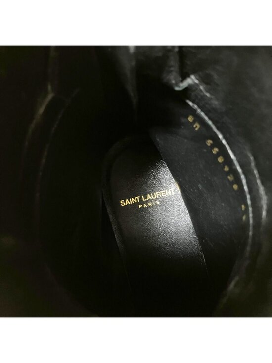 Saint Laurent Paris Miles Ankle Boots Leather Short 43 Black